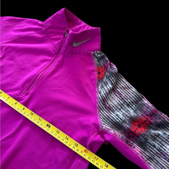 Nike Pro Combat Shirt Womens Med Pink 1/4 Zip Fitted Dri Fit Therma Fit Pullover - Picture 3 of 5
